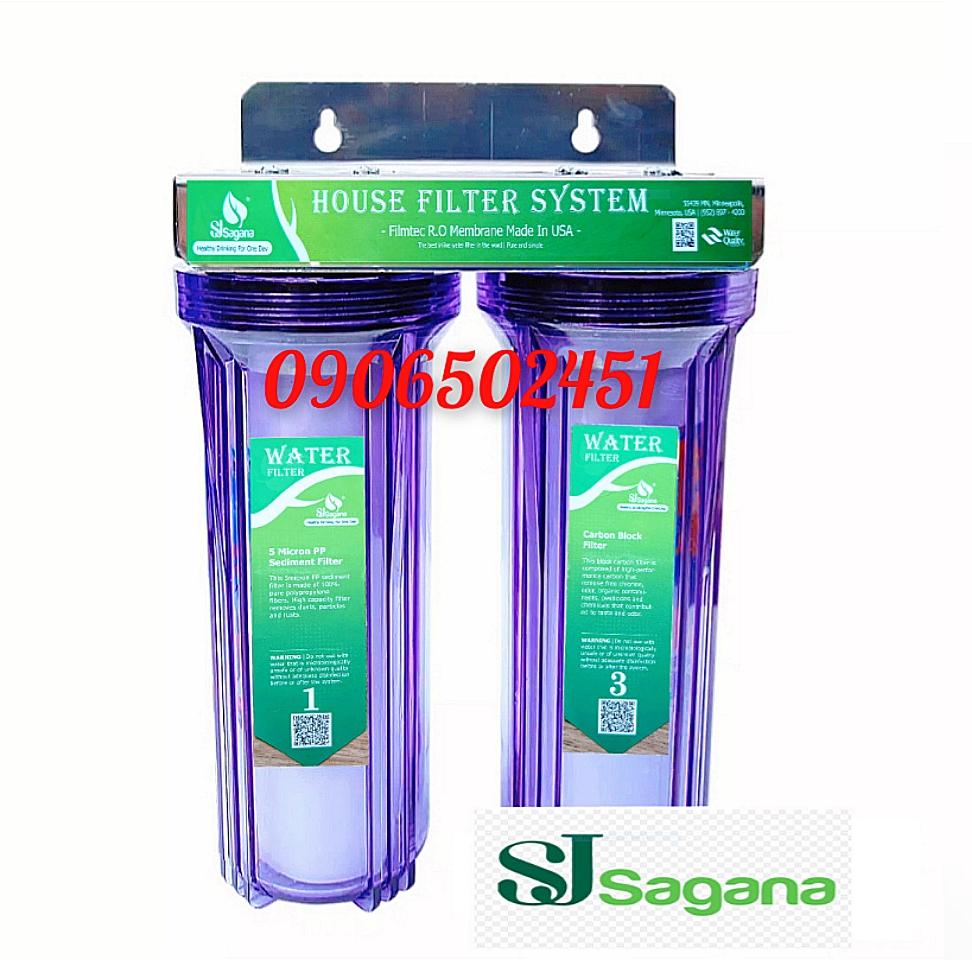 Bộ lọc nước sinh hoạt gia đình, bộ lọc thô, lọc máy cafe, lọc bể cá ... 2 cấp 10 inch