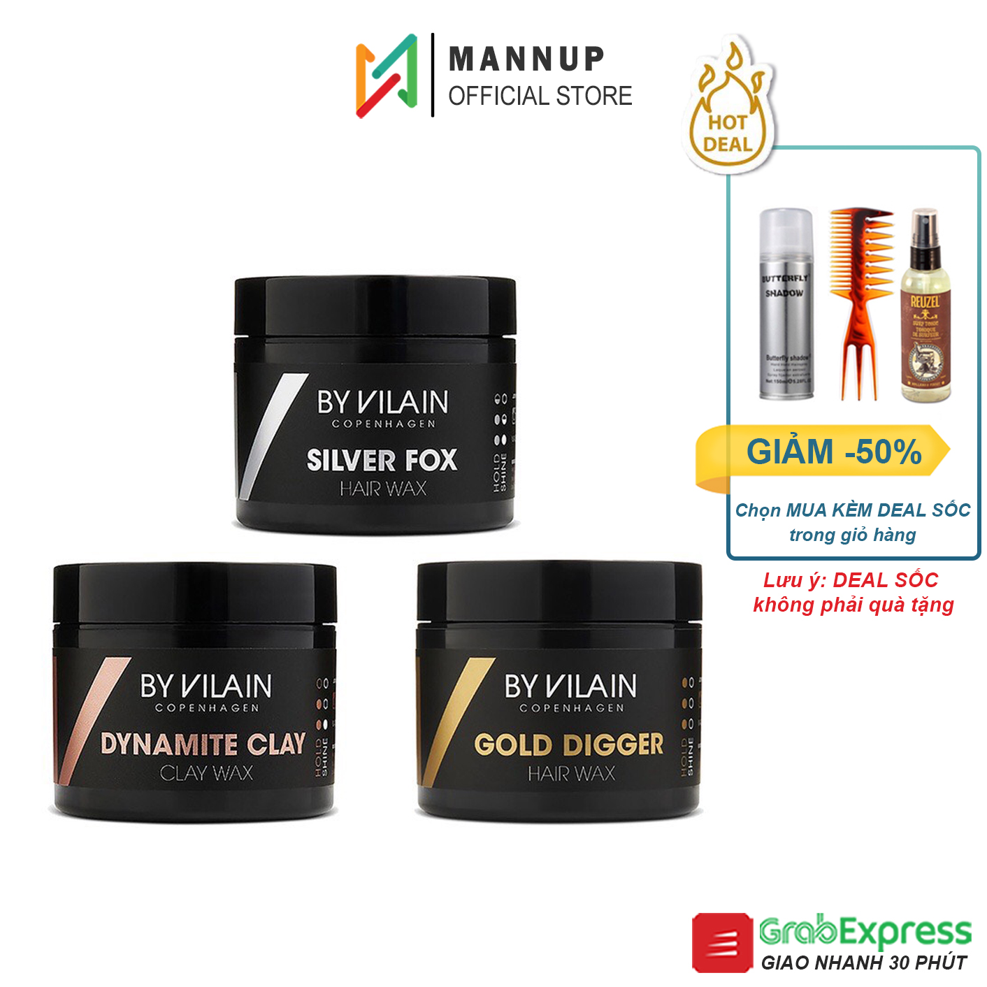 Sáp vuốt tóc by vilain gold digger , silver fox , dynamite clay 65g