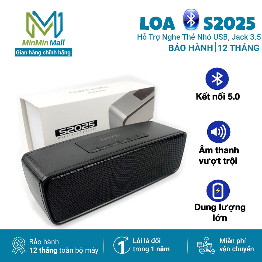 Loa bluetooth soundlink s2025 - loa bluetooth nghe nhạc không dây s2025 đa chức năng, âm thanh trầm ấm sống động cực hay, hỗ trợ nghe thẻ nhớ, usb, jack 3.5-master city