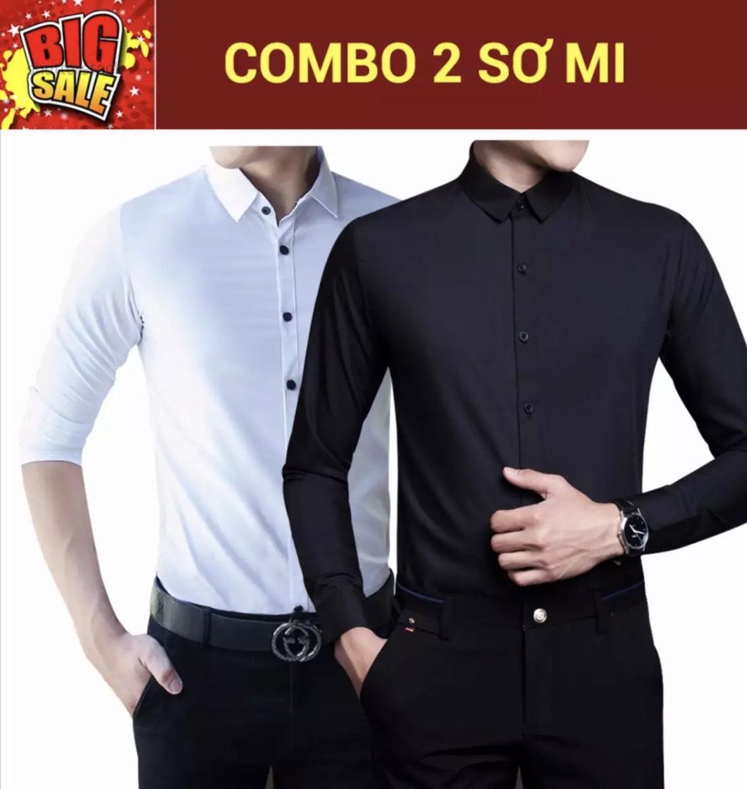 Combo 2 sơ mi (trắng + đen) cực chất