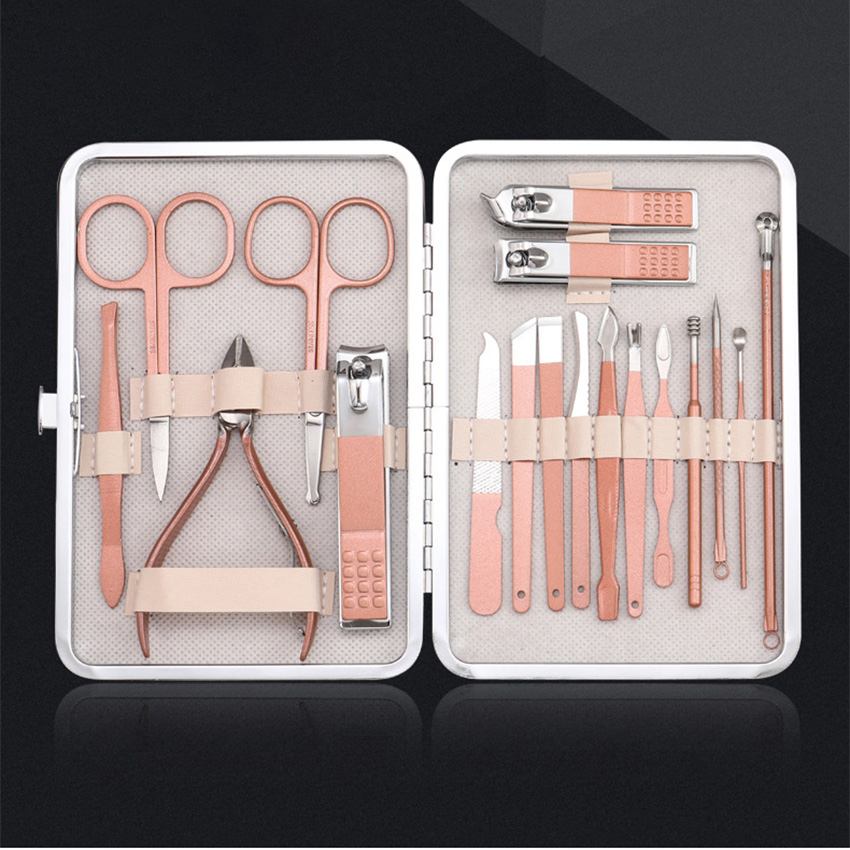 Bộ cắt làm móng tay, dụng cụ làm nail tại nhà đầy đủ, 18 món chất liệu cao cấp không gỉ