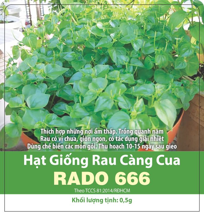 Hạt giống rau càng cua