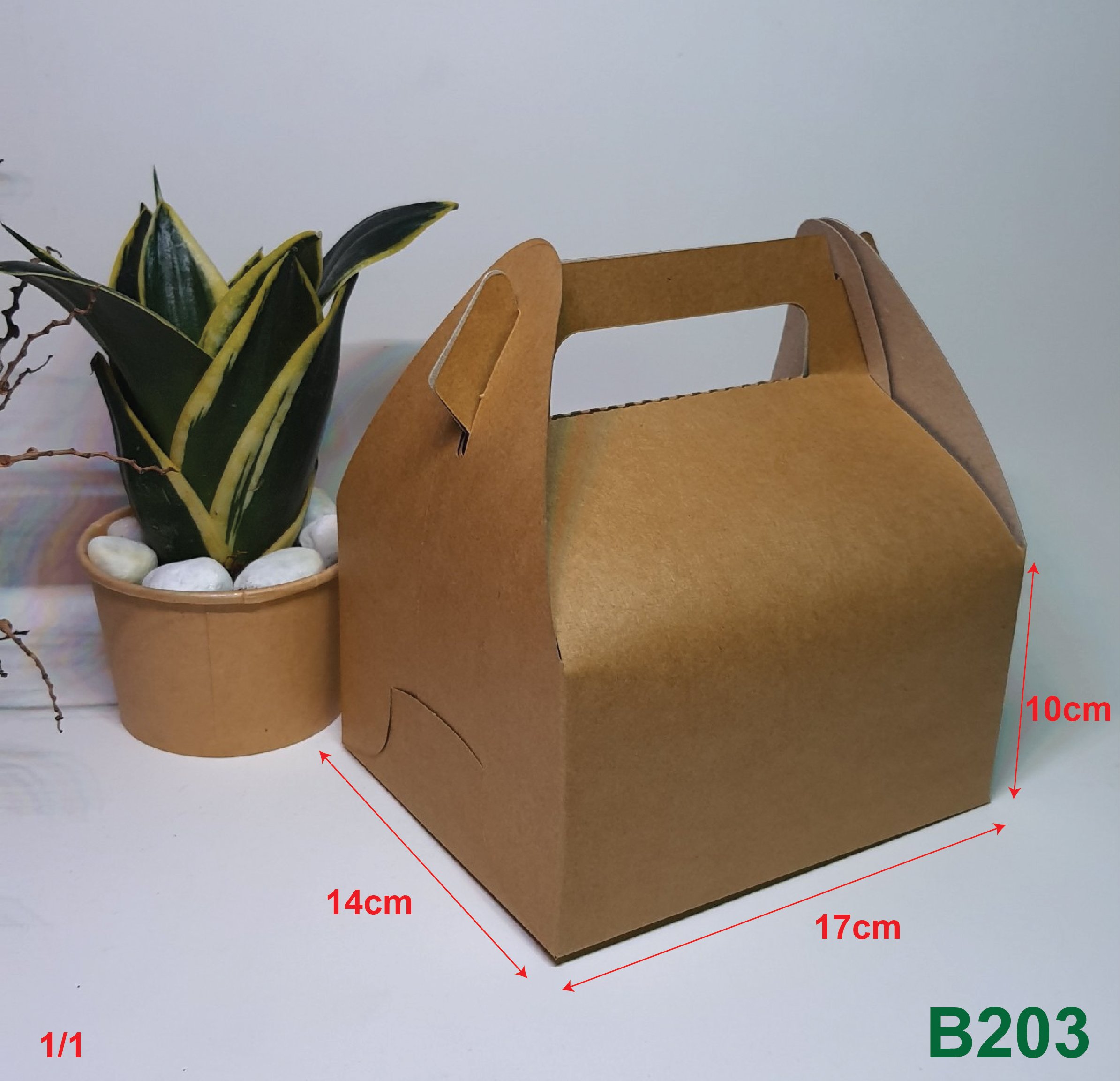 Hộp giấy takeaway quai xách 100 cái/đơn