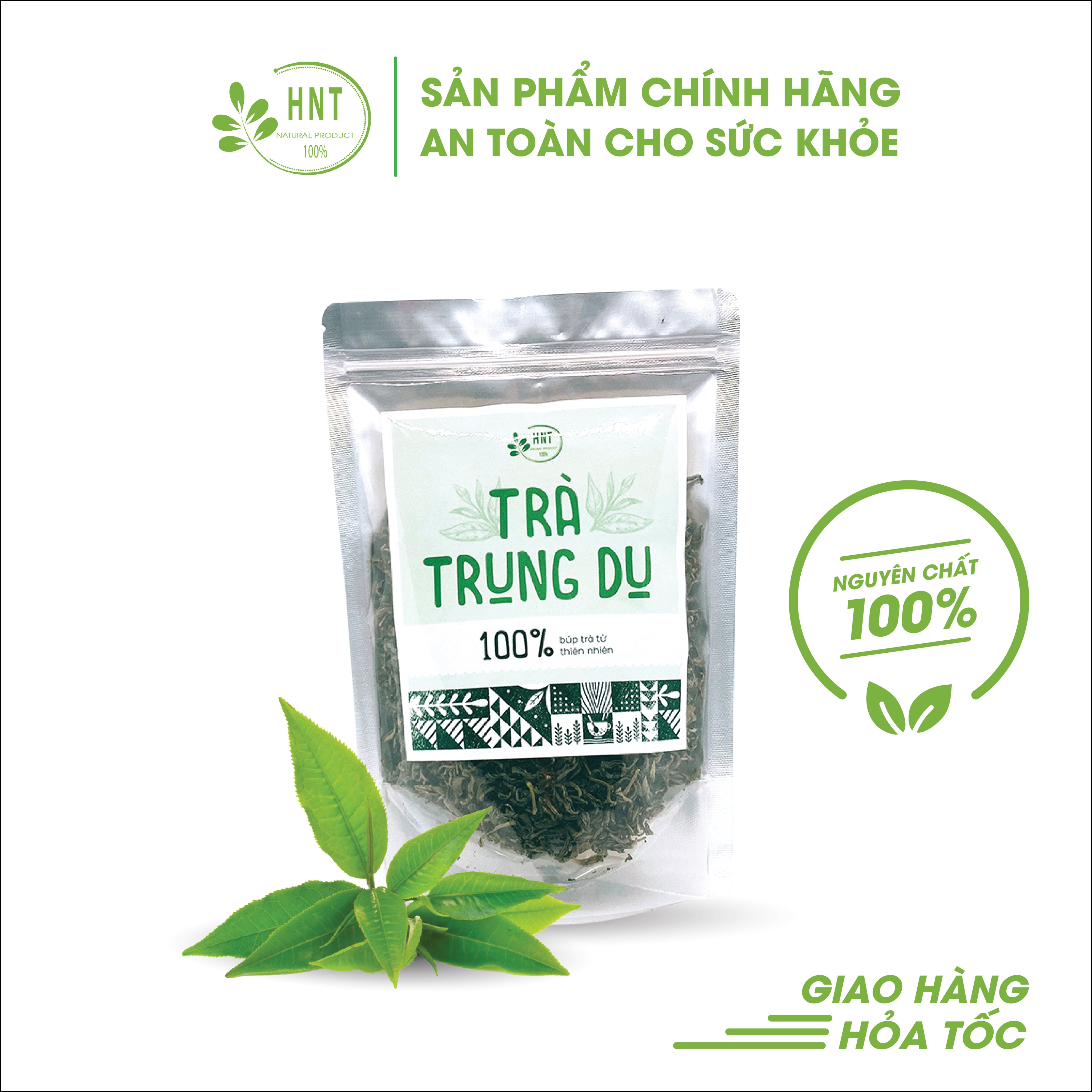 Trà khô, chè khô, đậm đà, đẹp nước, sạch chè xuân đầu vụ không thuốc trừ sâu Trung Du 100g - Nông sản sạch HNT