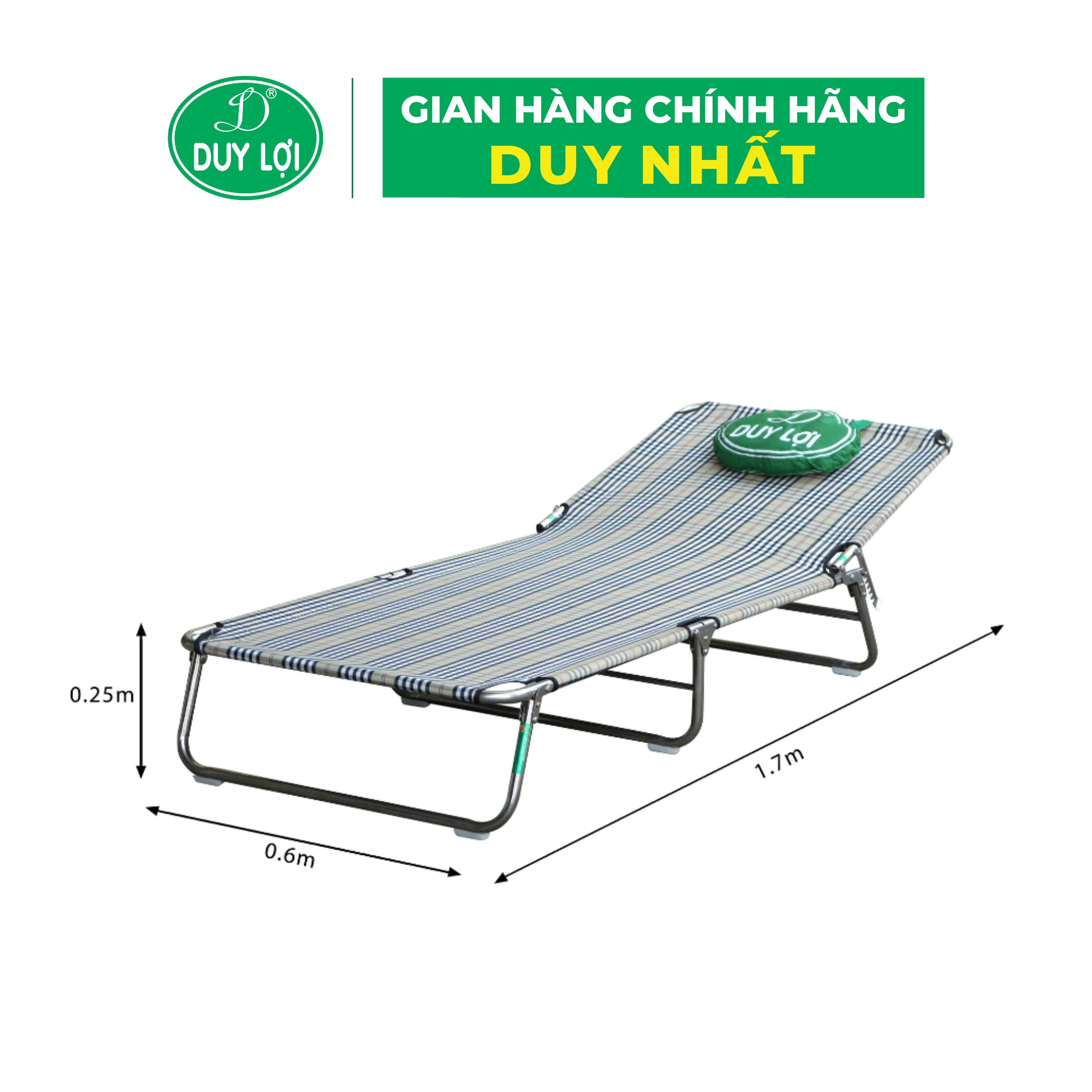 GIƯỜNG - GHẾ XẾP INOX DUY LỢI CỠ NHỎ (QUÀ TẶNG 10 MÓC ÁO KÉP NHỰA CAO CẤP DUY LỢI)