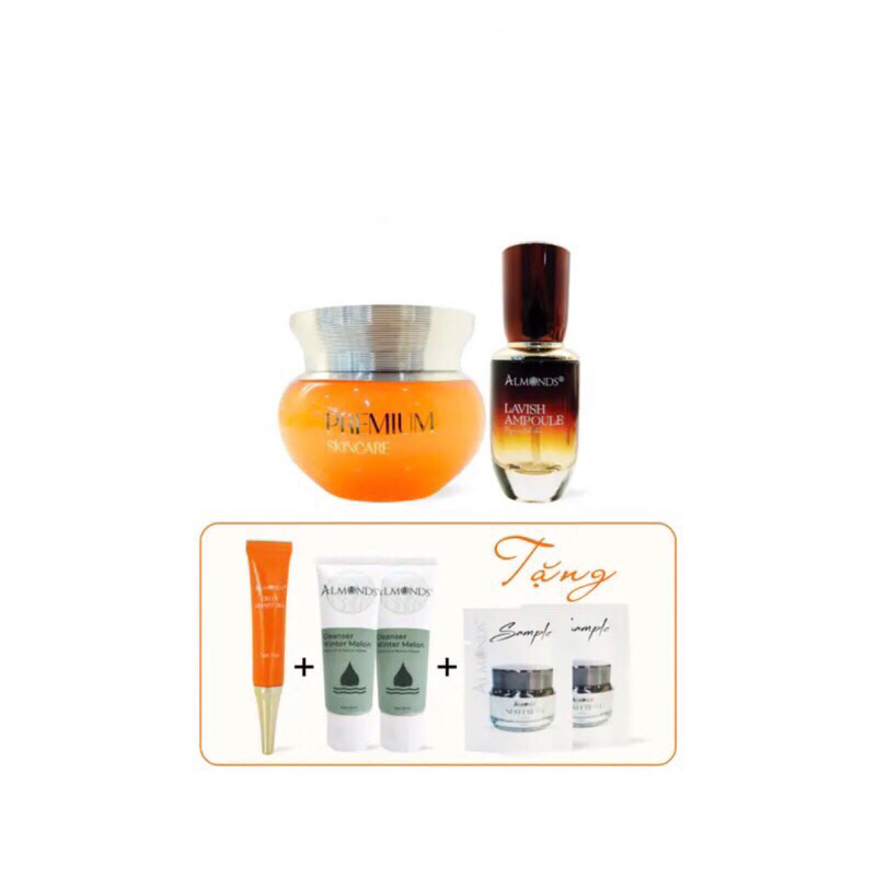 Combo dưỡng trắng da, mờ nám, tàn nhang Almonds + 🎁