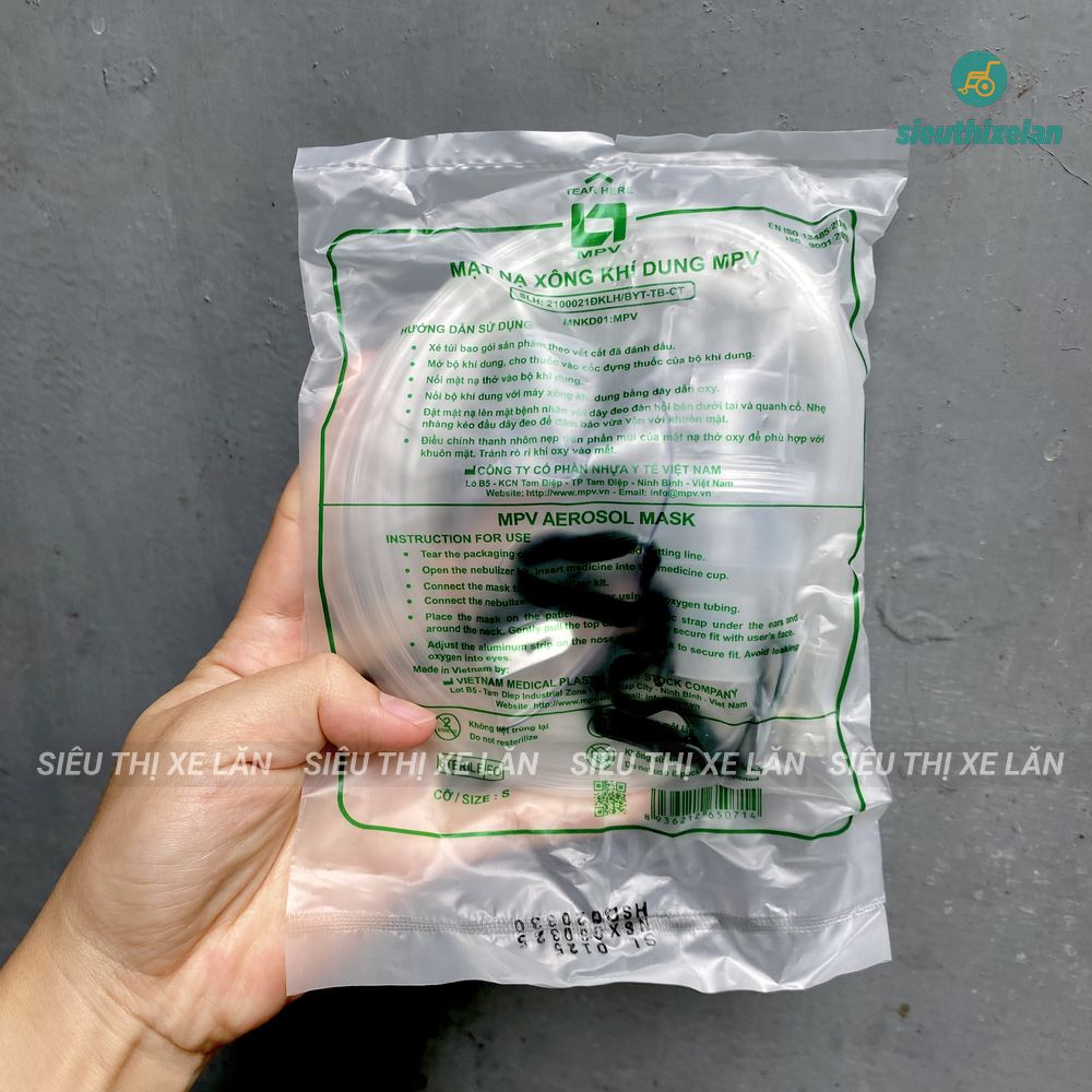Bộ Phụ Kiện Xông Khí Dung, Xông Mũi Họng MPV Nebulizer Mask, Bộ Mặt Nạ Người Lớn hoặc Trẻ Em + Cốc Đựng + Dây
