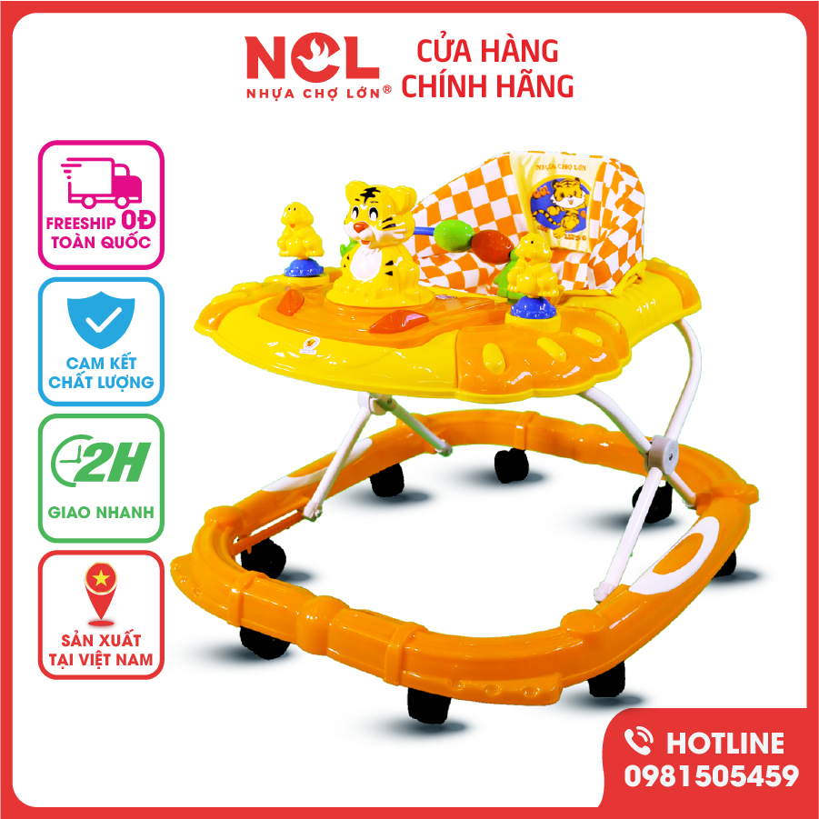 Xe tập đi nhựa chợ lớn l4 con hổ dành cho bé từ 6 - 12 tháng - m1637b-xtđ
