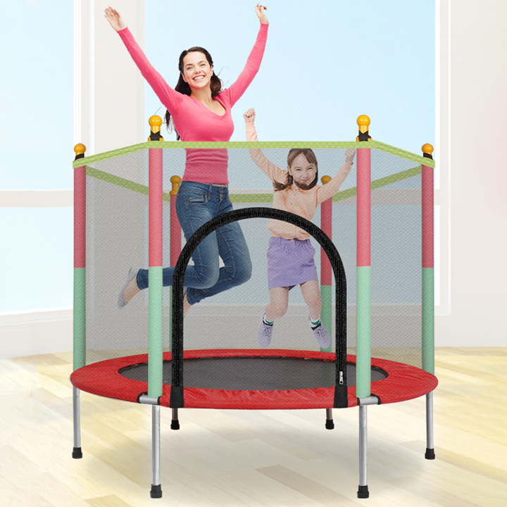 [ TẶNG LƯỚI BẢO VỆ ] Nhà nhún tập thể dục cho bé - Sàn nhún bật cao cho bé - CÓ LAN CAN VÀ LƯỚI BAO VÂY - Sàn nhún lò xo cao cấp - Nhà bóng trẻ em - Nhà nhún lò xo cho bé  cao cấp - Khung thép chắc chắn - Đệm nhúm Trapoline