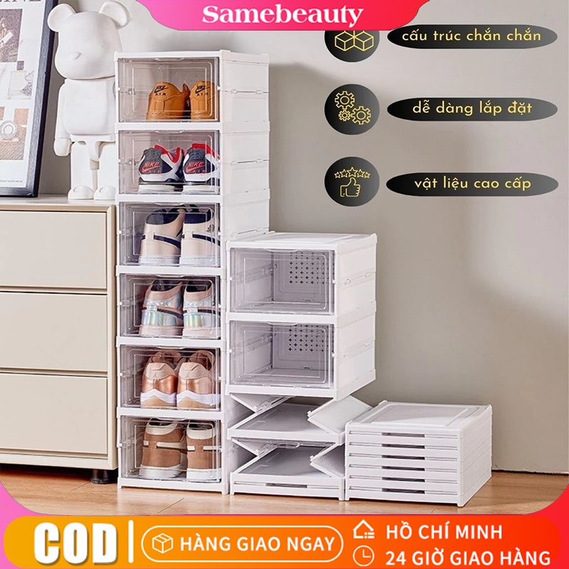 [Giao hàng 24 giờ⚡️] tủ đựng giày dép,Giá giày đơn giản, lắp ráp nhiều lớp, giá lưu trữ chống bụi đơn giản, hộ gia đình đa chức năng tiết kiệm không gian tiết kiệm Tủ giày ở cửa,Hộp để giày dép gấp gọn chất liệu nhựa PP & PET 3 đến 6 tầng ﻿