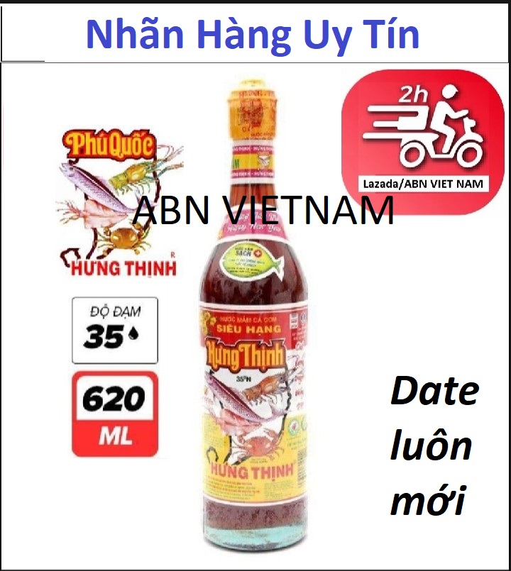 Nước mắm cá cơm siêu hạng hưng thịnh 35 độ 620ml , 40 độ 750ml. date luôn mới