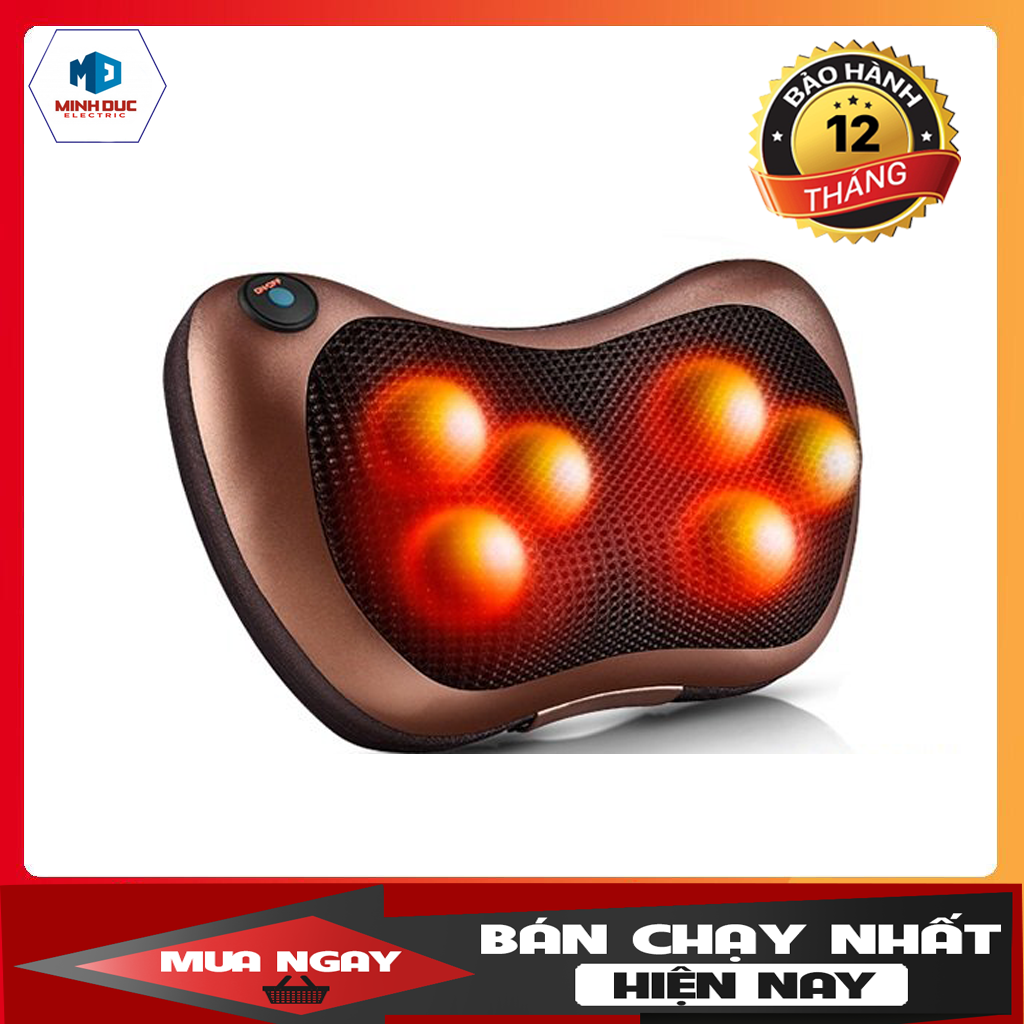 Gối Matxa Cổ Vai Gáy Masage đa năng cao cấp 6 bi hồng ngoại