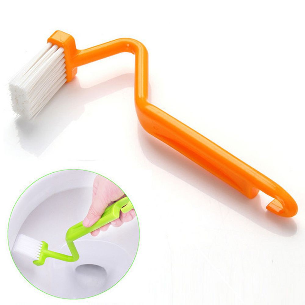 Bàn chải chà bồn cầu cán cong chuyên dụng (dài 20cm) - Chổi chà toilet