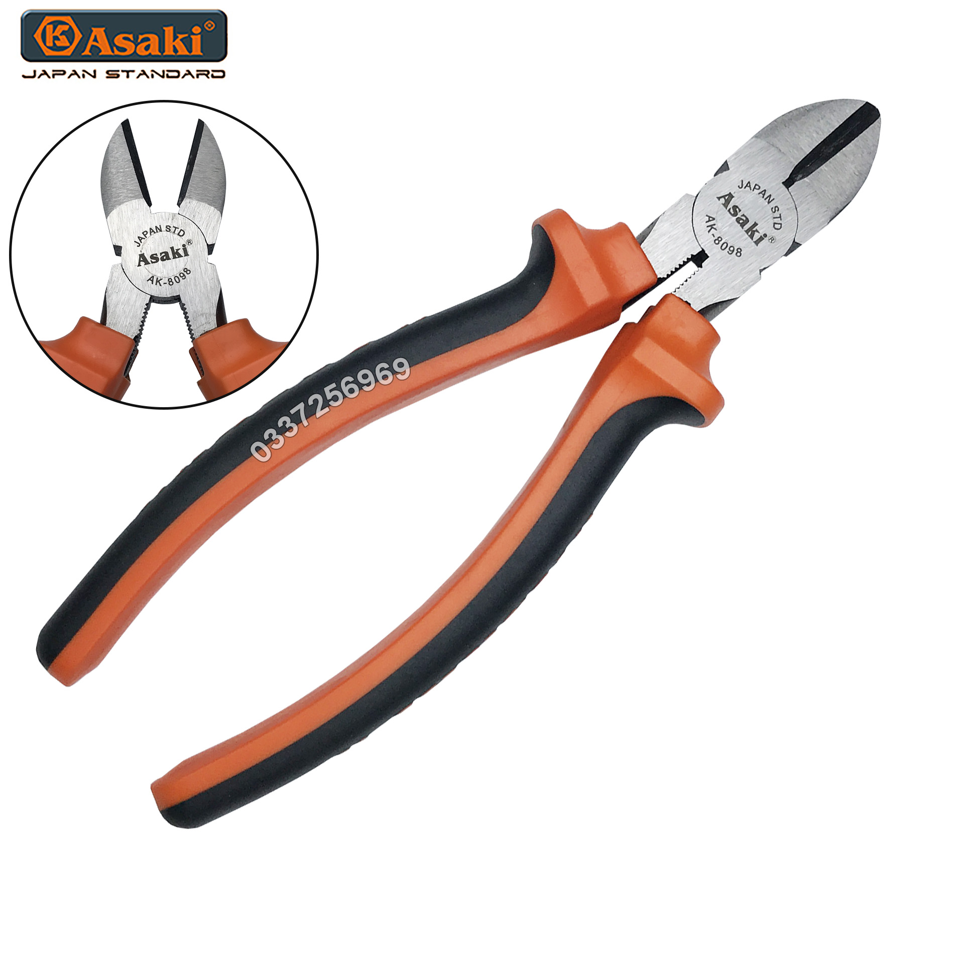 Kìm cắt đa năng 8''/200mm kiểu Mỹ Asaki AK-8098 Hàng Chính hãng dụng cụ chuyên dụng dành cho các bác thợ