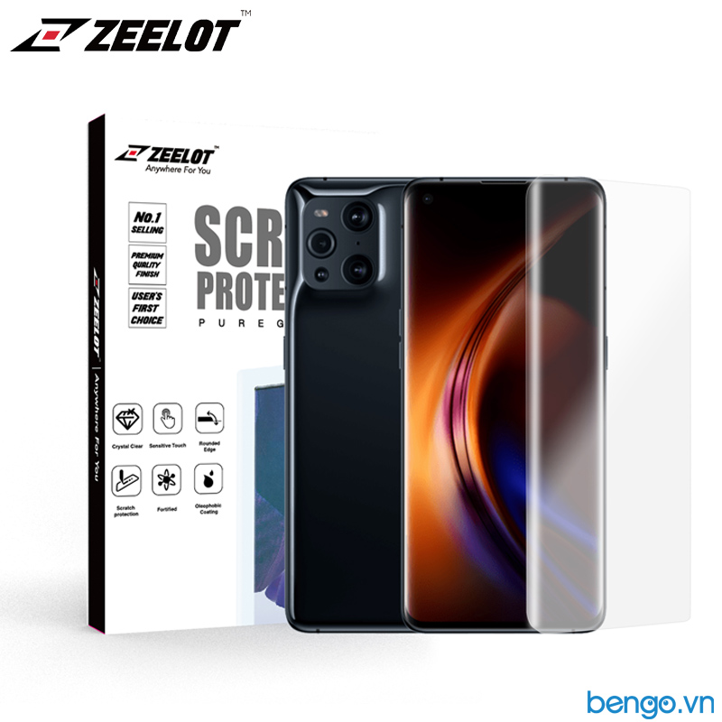 Dán cường lực oppo find x3 pro/find x3 loca uv zeelot pureglass 3d clear