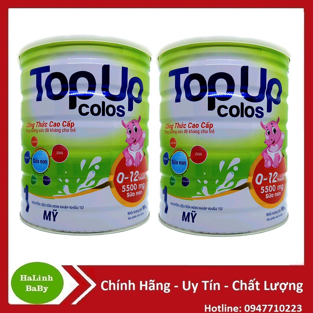 Combo 2 Lon Sữa Topup Colos Số 1,2 800g Date 2026