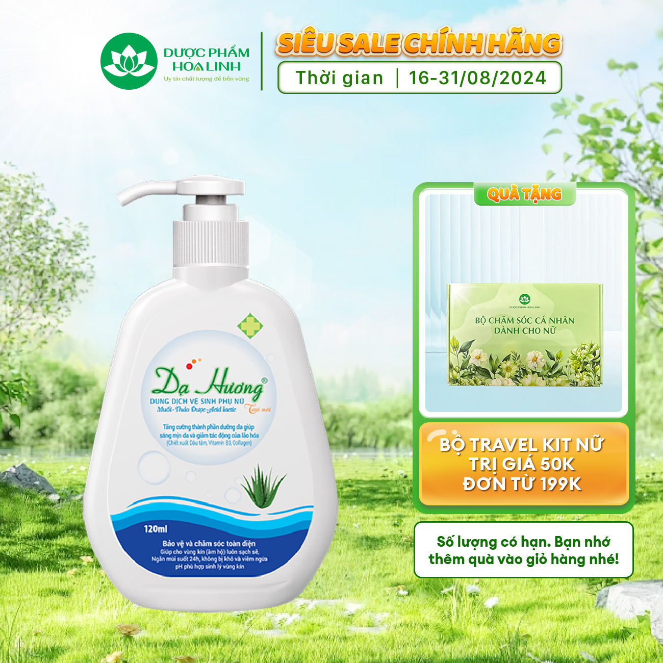 Dung dịch vệ sinh phụ nữ Dạ Hương 120ml