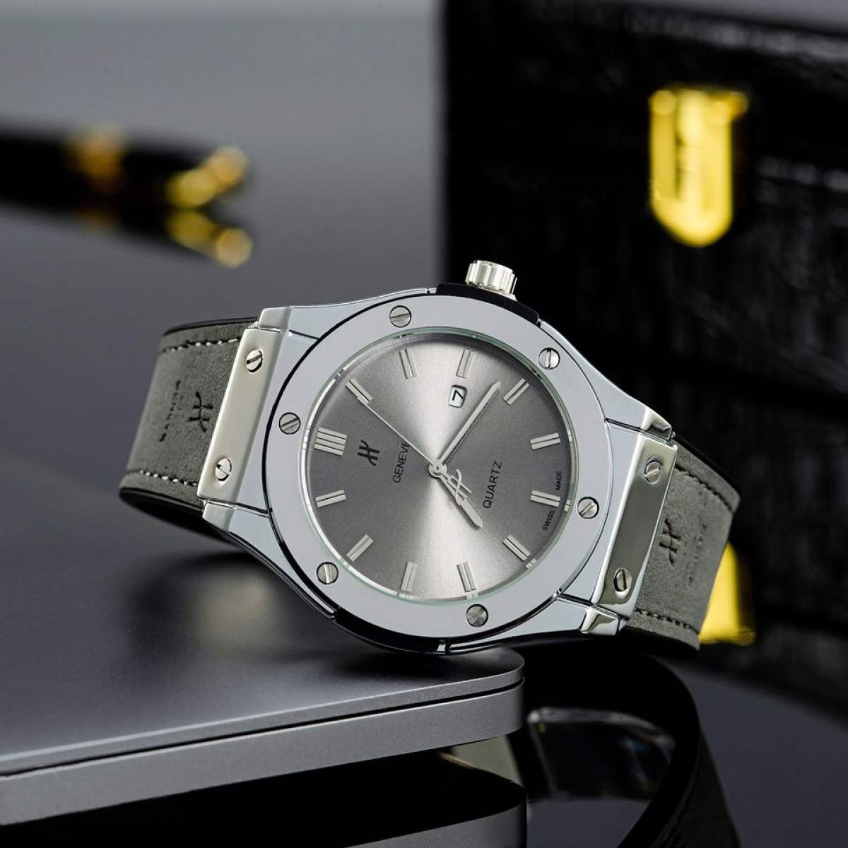 Đồng hồ nam đẹp viền trơn Sport máy nhật