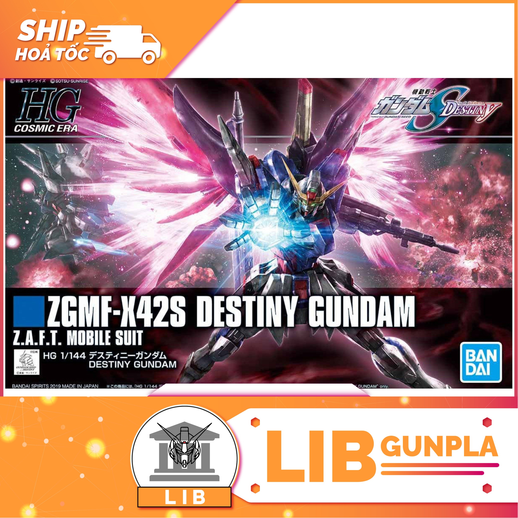 Model assembled Bandai Gundam HG CE Destiny Gundam