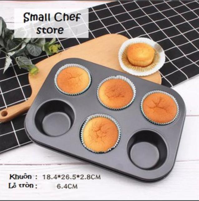 [SIÊU BỀN] KHUÔN NƯỚNG BÁNH KHÔNG DÍNH 6 Ô TIỆN LỢI - KHAY NƯỚNG BÁNH BÔNG LAN, BÁNH TRỨNG, CUPCAKE ... CHỐNG DÍNH LOẠI TỐT - KHUÔN LÀM BÁNH SINH NHẬT TẠI NHÀ