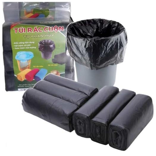 COMBO 3 Cuộn Túi Rác Đen ,  Túi Rác Sinh Học Tự Hủy  Bảo Vệ Môi Trường- An toàn , Tiện Dụng