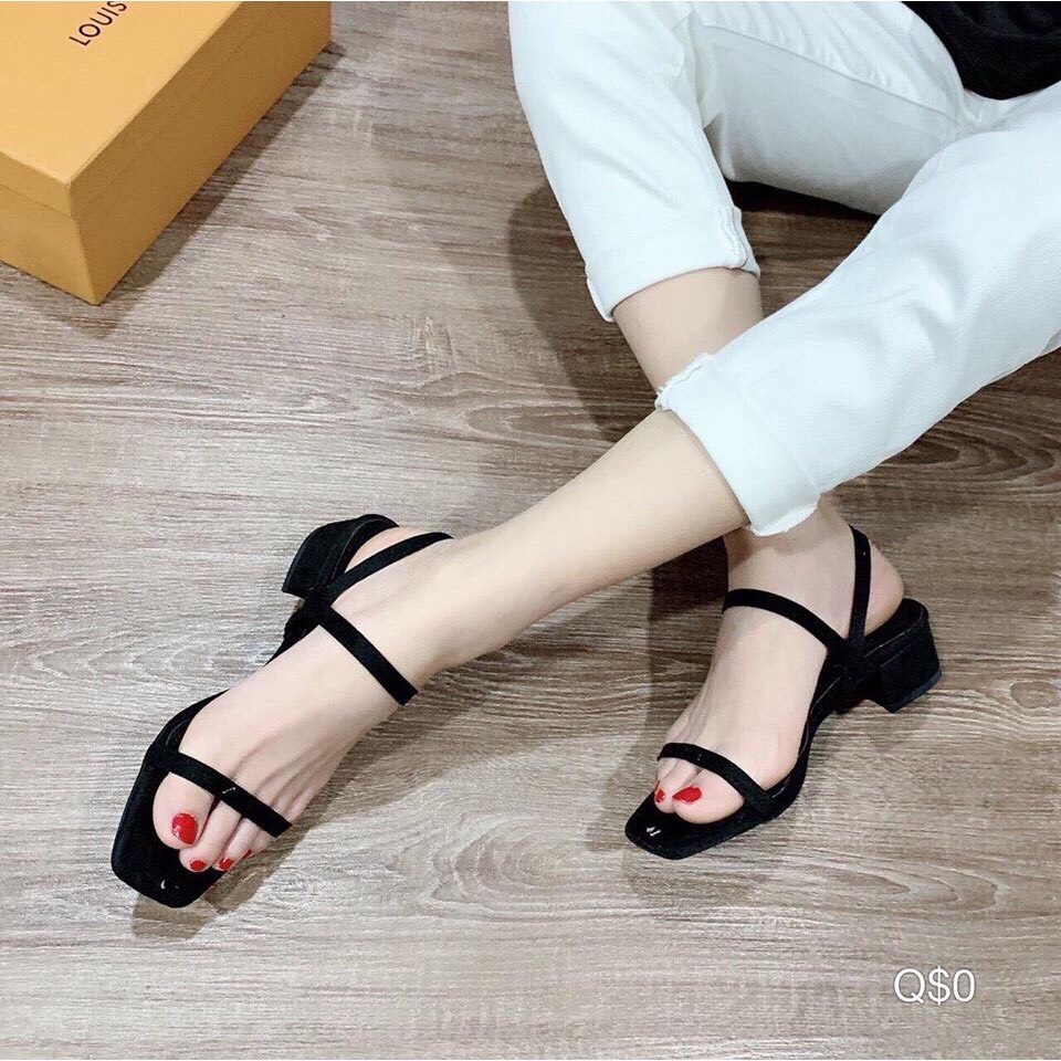 SANDAL ĐẾ BỆT QUAI MẢNH DA LỘN ĐI LÀM ĐI HỌC ĐỀU ĐẸP - S559
