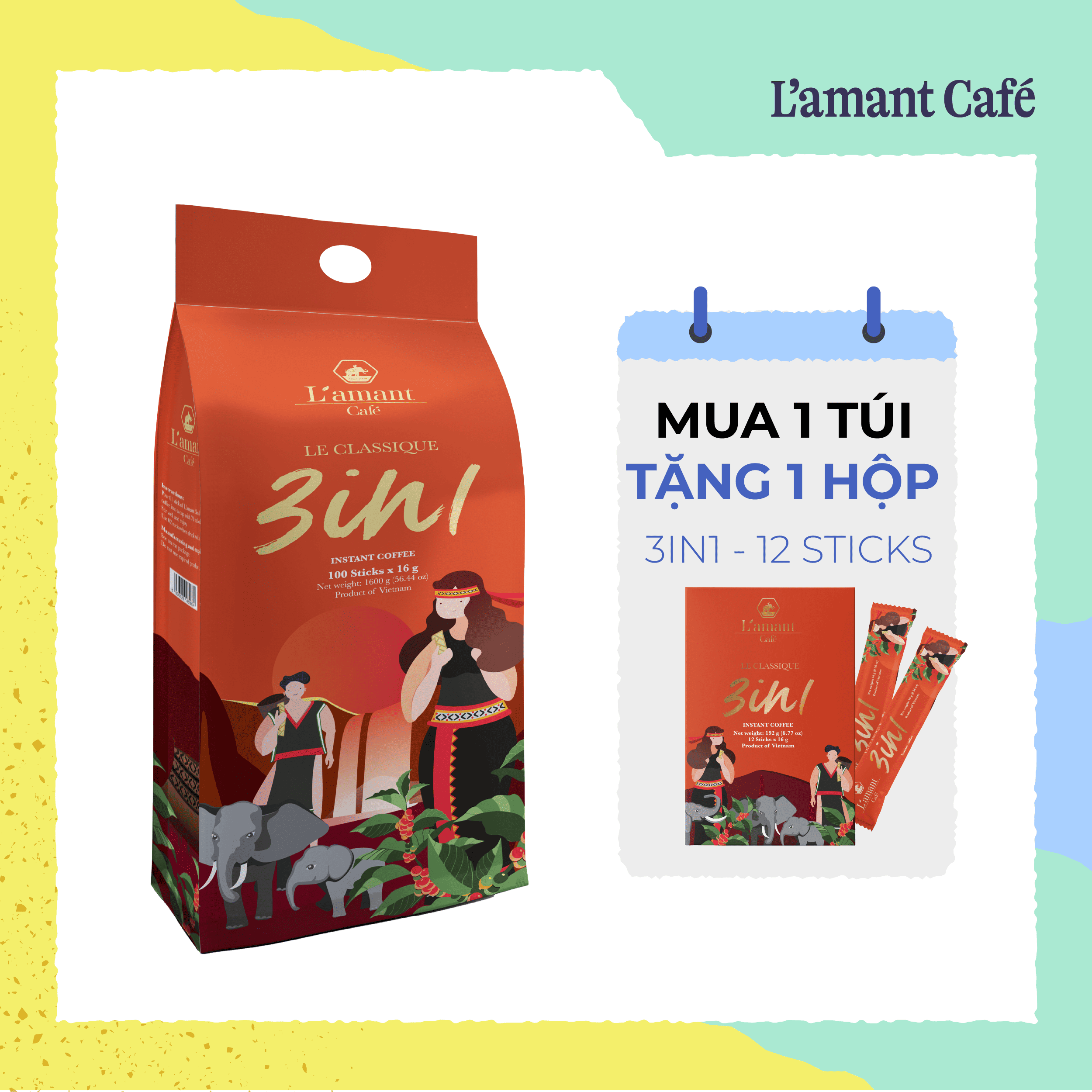 Cà phê hòa tan L’amant 3in1 - L’amant 3in1 Instant Coffee