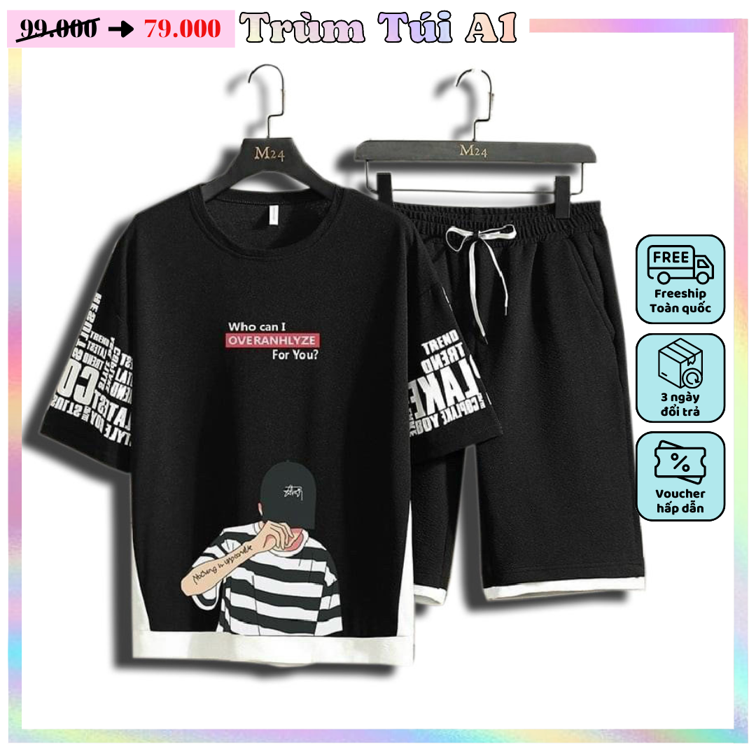 [ ĐỒ BỘ THỂ THAO NAM ] SÉT QUẦN ÁO MẶC NHÀ NAM NỮ - ĐỒ TẬP GYM - ĐỒ BỘ THUN MÈ MÁT NHẸ PHỐI SỌC WHO CAN I