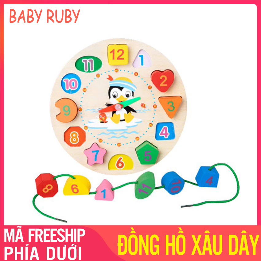 Đồng Hồ Gỗ Thông Minh - Cho Bé Học Số, Tập Xem Giờ, Gỗ Cao Cấp Tự Nhiên - Đồ Chơi Gỗ, đồ chơi trẻ em, đồng hồ gỗ mini cho bé, đồng hồ bằng gỗ cho bé, đồ chơi đồng hồ gỗ, đồ chơi đồng hồ cho bé, dong ho go cho be