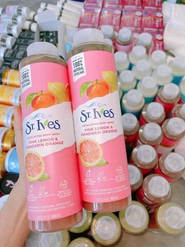 Sữa tắm st.ives - cam chanh đào 650ml - sữa tắm stives mẫu mới