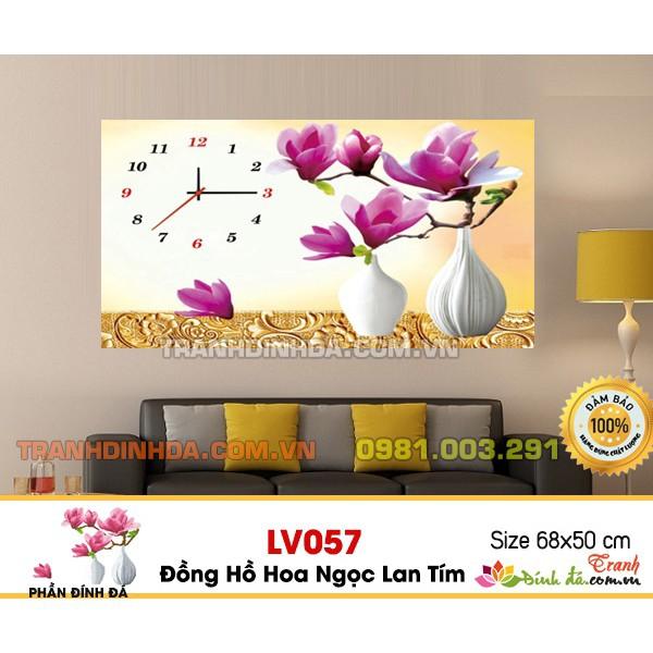 Tranh đính đá hoa lan ngọc tím LV057