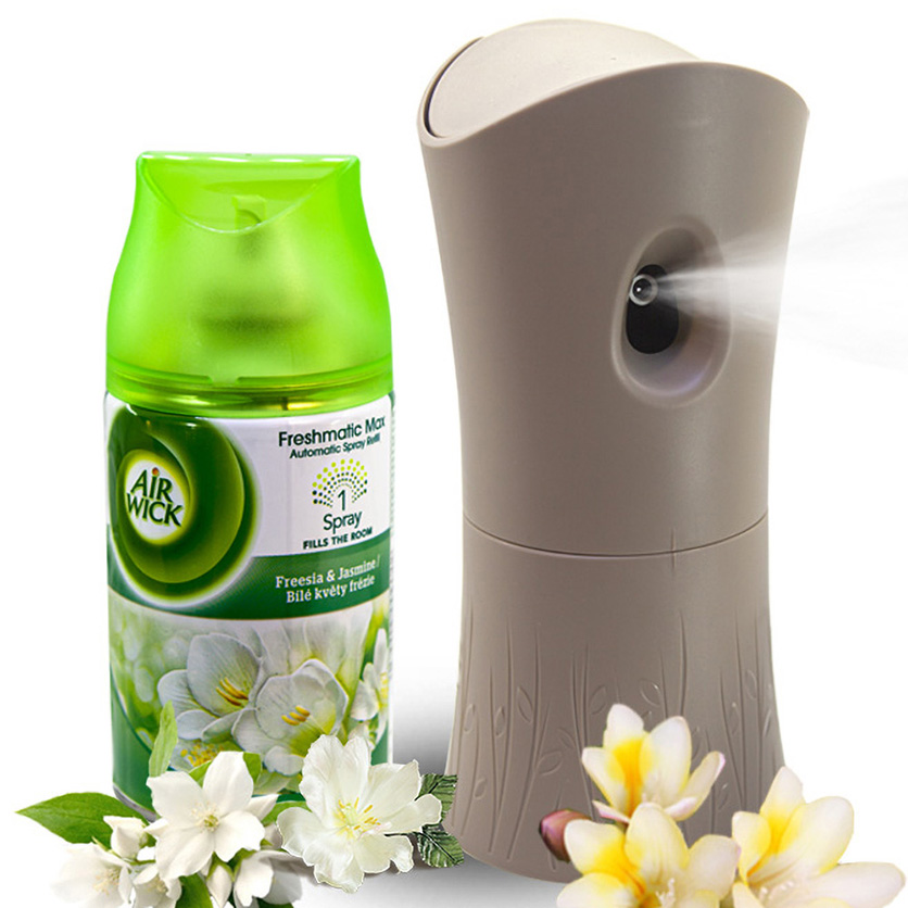 Bộ Phun Tinh Dầu Tự Động Air Wick Freesia & Jasmine 250ml .Tinh dầu thơm phòng – HƯƠNG HOA NHÀI. Tinh dầu nhập khẩu Châu Âu.Tinh dầu khử mùi.Phụ kiện làm thơm phòng(Gồm máy phun tinh dầu và bình xịt tinh dầu air wick)