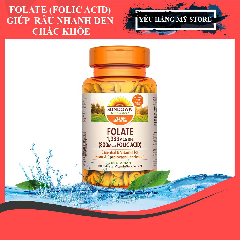 Viên Uống Folate Vitamin B9 Giúp Râu Mọc Nhanh Đen
