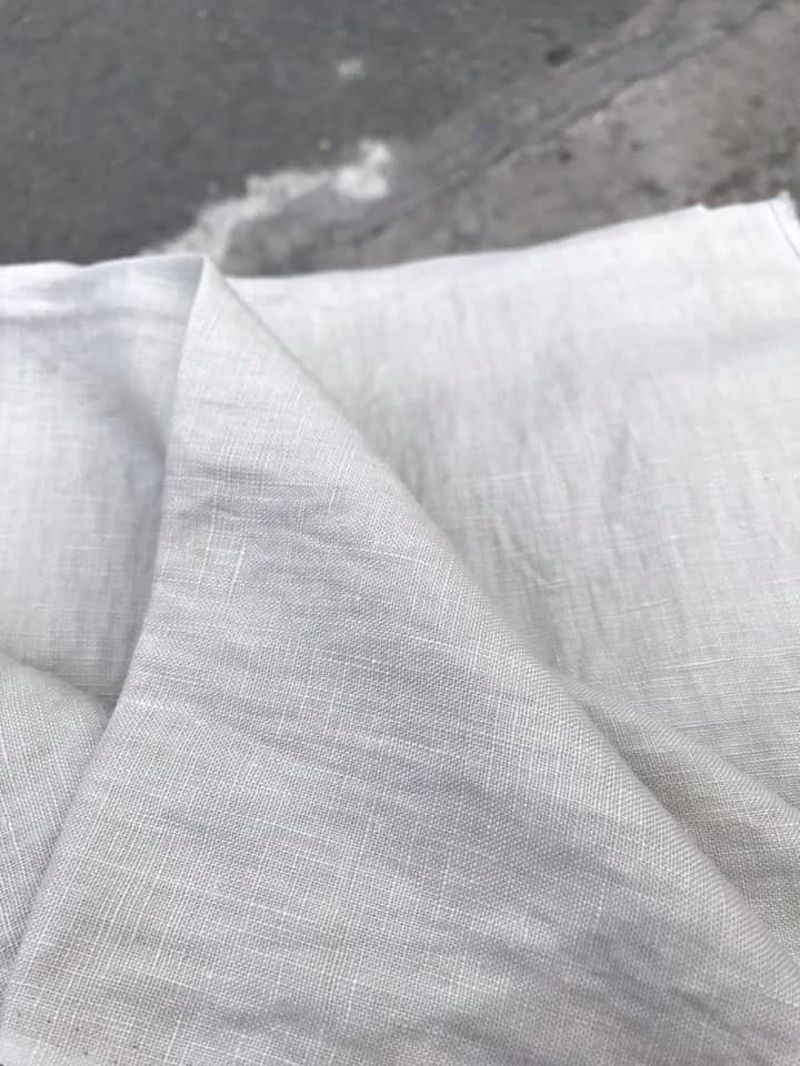 Vải linen tưng dầy vừa màu be đã wash cn!