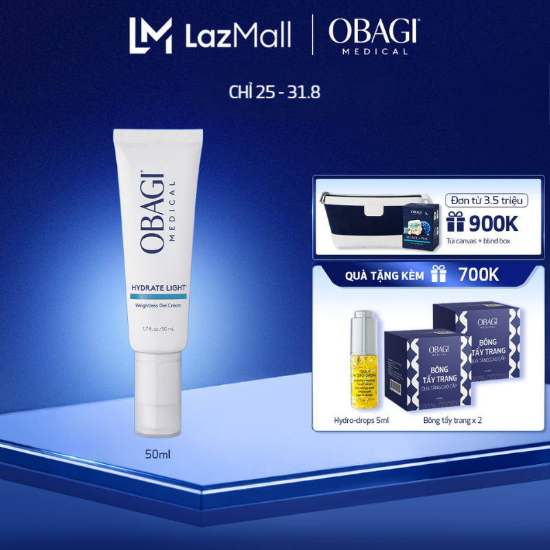 Kem Dưỡng Dạng Gel Mỏng Nhẹ Cấp Ẩm Lên Đến 24h Obagi Hydrate Light ™