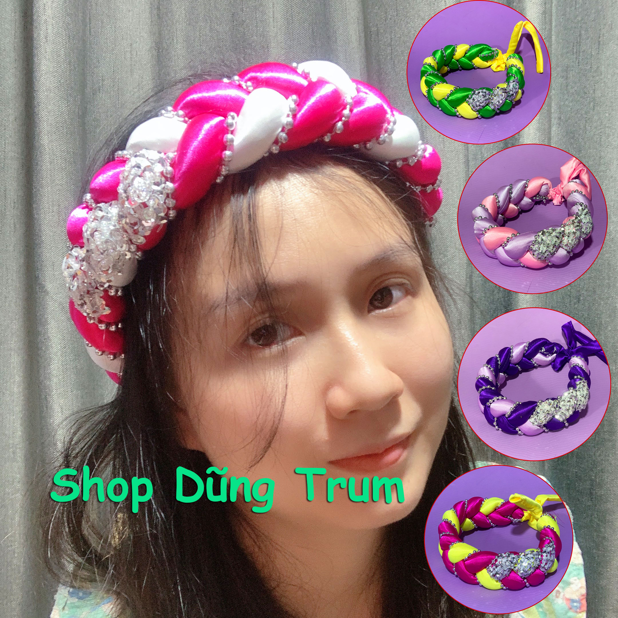 Mấn đội đầu cô dâu, vấn đội đầu cùng áo dài, mấn kết đá phụ kiện cưới cực đẹp