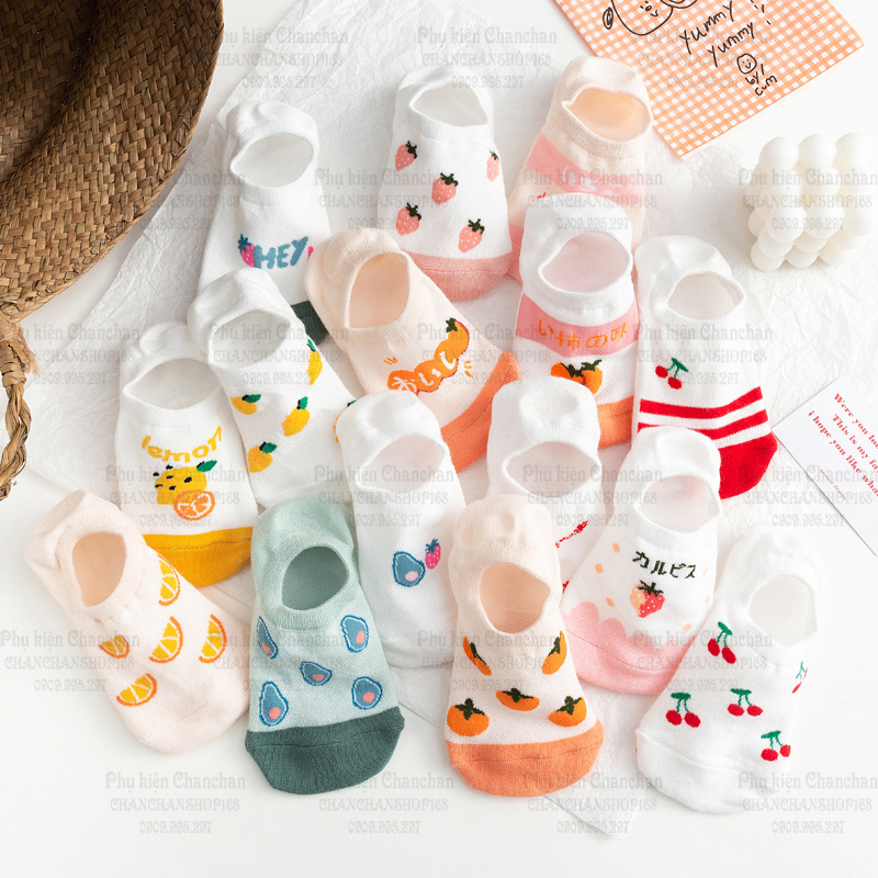 Vớ lười sz nữ họa tiết trái cây - mua 6 còn 9k / đôi