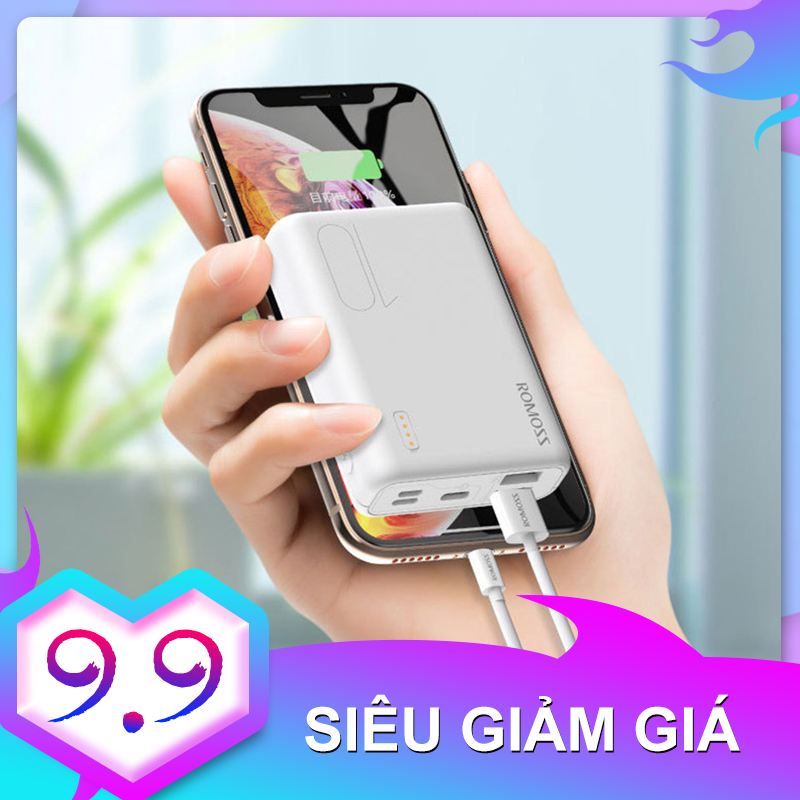 【New Be】Romoss Sense4 Mini Power Bank 10000mAh 2 đầu vào 2 đầu ra Sạc nhanh Powerbank Bộ sạc pin di động bên ngoài cho điện thoại cho Pad