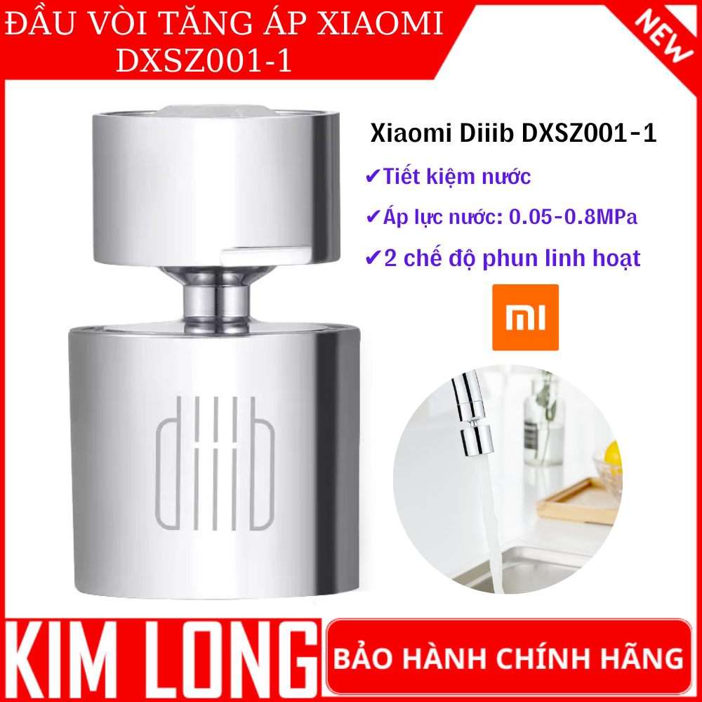 Đầu vòi tăng áp xoay 360 Xiaomi Diiib DXSZ001-1 đầu vòi rửa chén tạo bọt tiết kiệm 1/2 nước