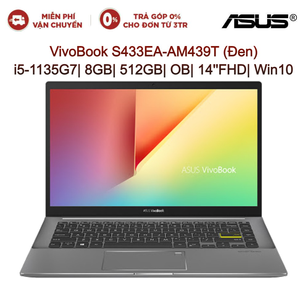 Laptop asus vivobook s433ea-am439t i5-1135g7| 8gb| 512gb| ob| 14fhd| win10