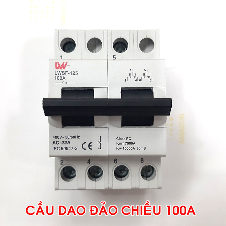 Bộ át đảo chiều 100A 220v LW bộ đổi 2 nguồn điện thay cho cầu dao đảo chiều