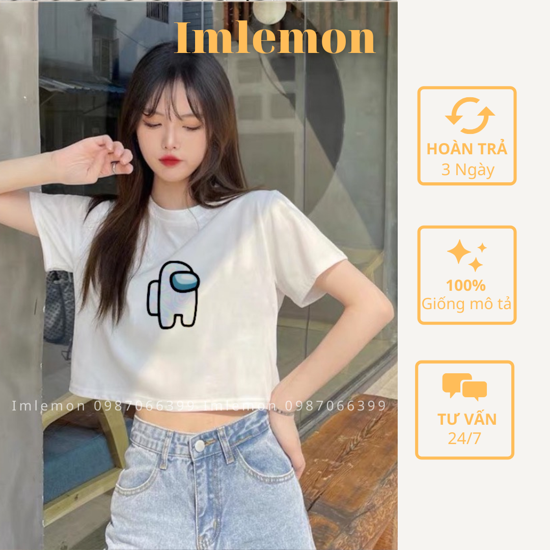 [HCM]Áo Croptop Nữ Hoạ tiết AMONG US & GALAXY AMONG US Form Rộng Dễ Thương Năng Động