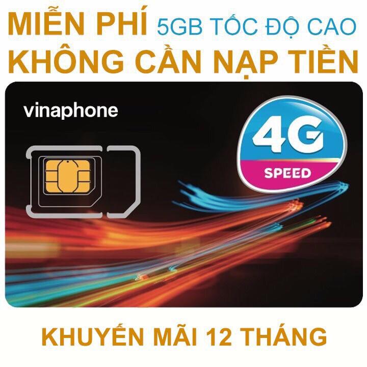 Sim Dcom 4G Vinaphone D500 - 5GB/Tháng Sử Dụng Trọn Gói 1 Năm Không Phải Nạp