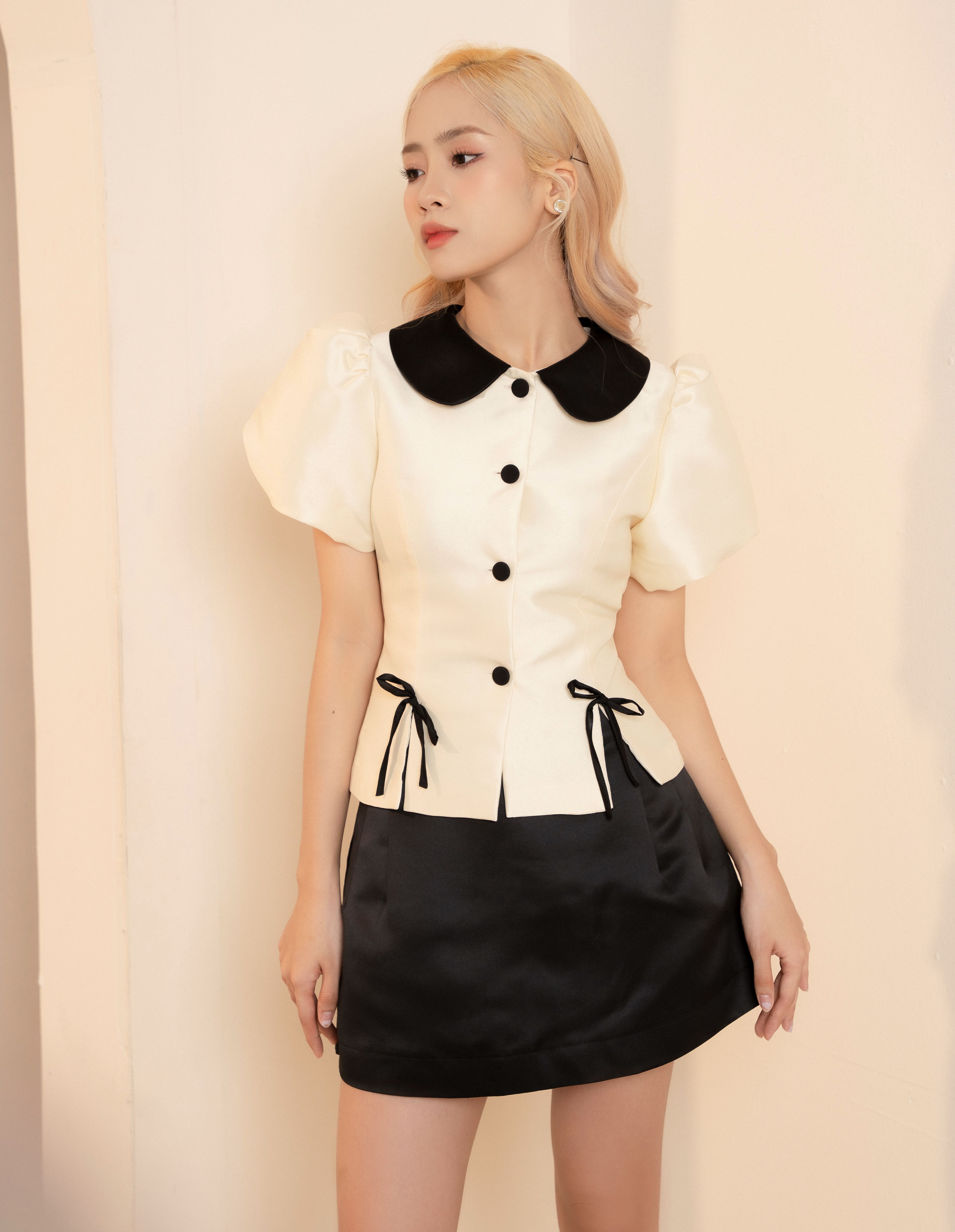 Áo taffeta kiểu dáng xoè phối tay bồng - Darling Top by TWENTY CHU