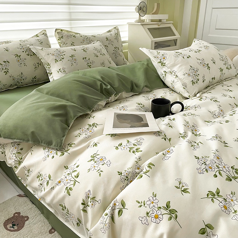SET 4 món Cotton Poly nhập khẩu -- miễn phí bo chun drap ga giường
