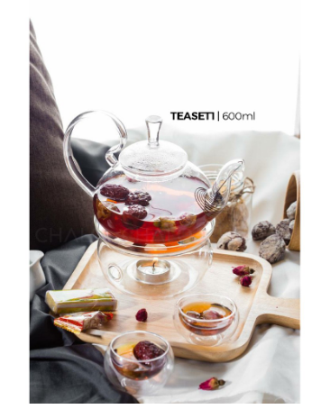 Bộ ấm trà thuỷ tinh - SET 1 (Thủy tinh chịu nhiệt - Borosilicat) - ẤM TRÀ, ĐẾ NẾN, CỐC TÁCH TRÀ, ĐỒ DÙNG PHA TRÀ, ẤM CHÉN TRÀ GIA ĐÌNH