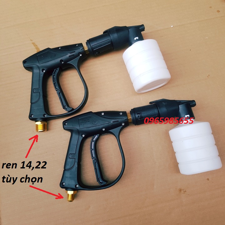 súng rửa xe và bình tạo bọt tuyết cho máy rửa xe áp lực cao ren 14mm,22mm tuỳ chọn khi đặt mua | bộ vòi xịt rửa xe và bình phun tạo bọt tuyết