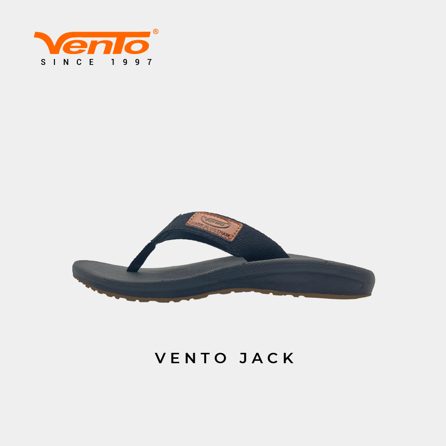 [VENTO CHÍNH HÃNG] [MẪU MỚI 2023] Dép SLIPPER VENTO JACK  màu Đen/Tro cho Nam[Full Size 39-44]