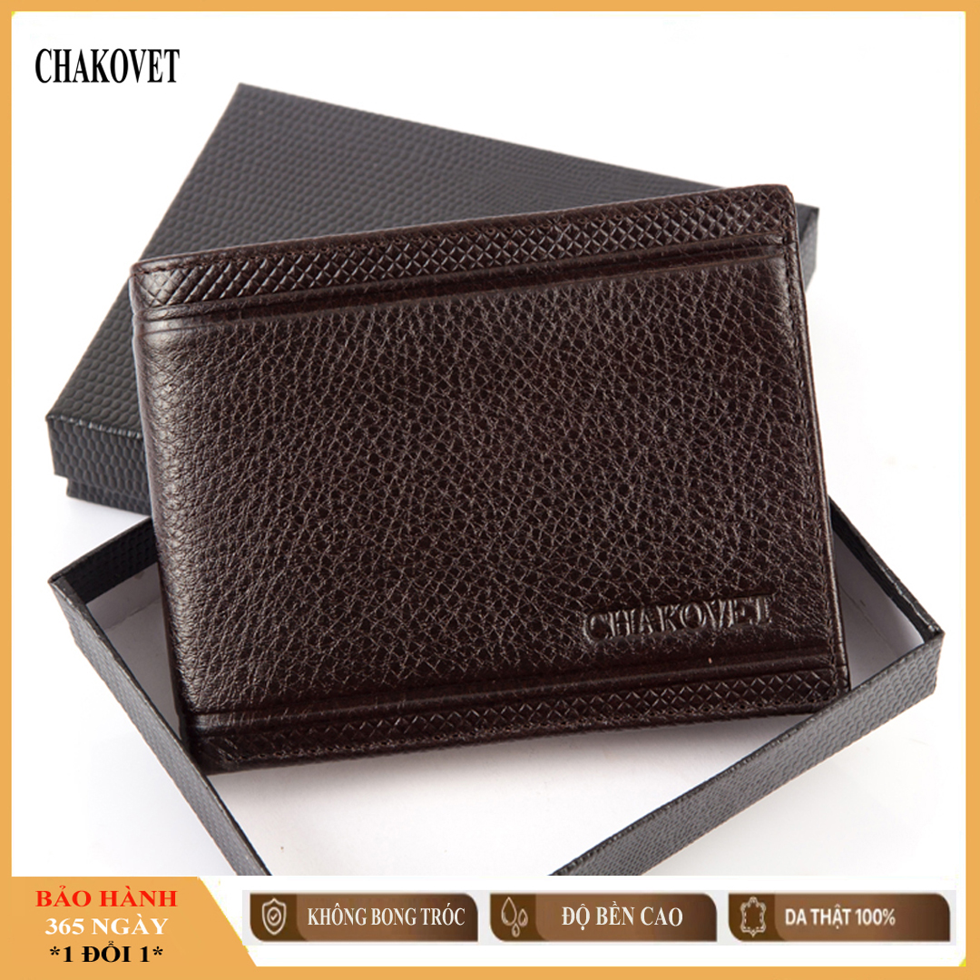 Ví Nam Da Thật dáng ngang,  CKV.011 Bóp Nam thời trang da mền ngăn đựng tiền có khóa kéo