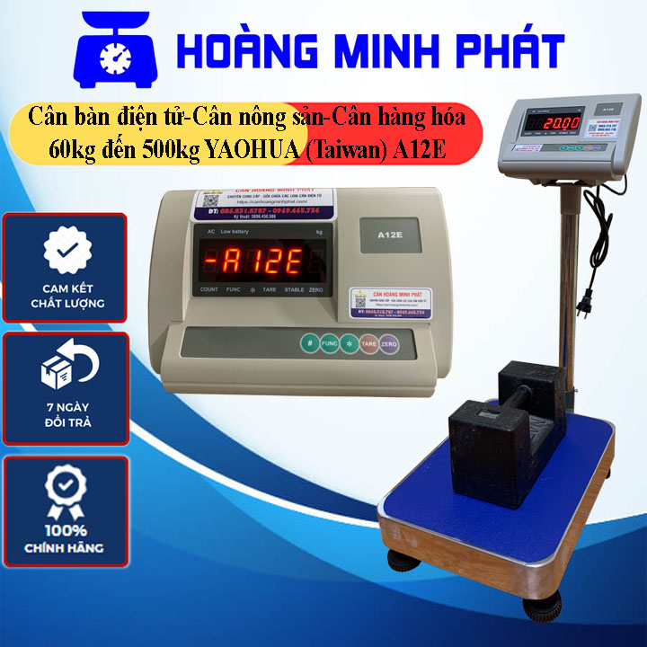 Cân bàn điện tử tích điện 100kg 150kg 200kg 300kg 500kg 60kg a12e yaohua .